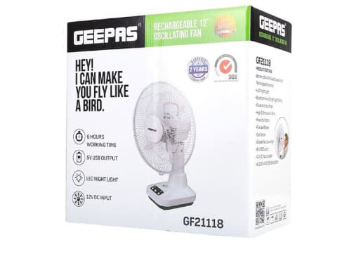 Geepas Rechargeable 12 Inch Oscillating Fan GF2111 (2)