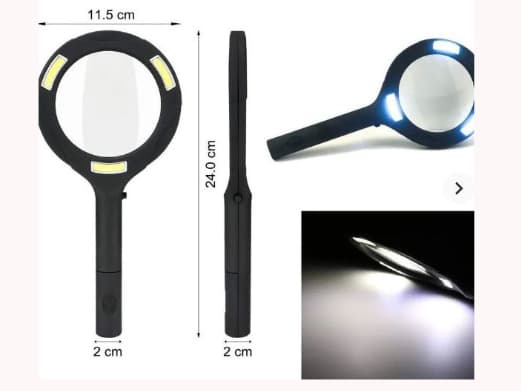 3 COB LED Powered Reading Magnifying Glass Lens (2)