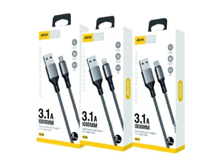 Aspor 3.1A Fast Charge & Data Cable 1M – AC27, AC2 (3)