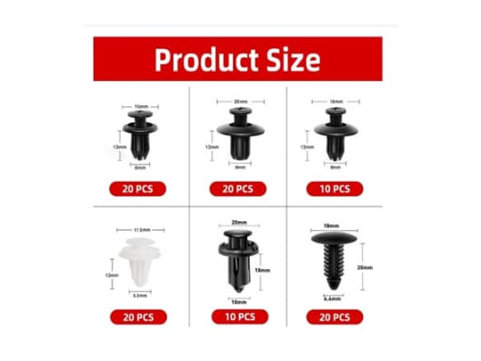 100pcs Auto Fastener Clip Kit Fender Rivet Clips (4)