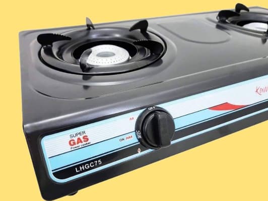 Kawashi 2 Burner Gas Cooker Non-Stick (Black) (2)