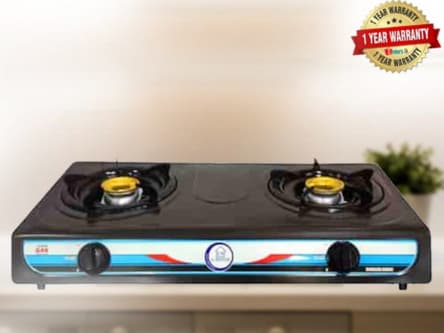 Kawashi 2 Burner Gas Cooker Non-Stick (Black) (5)