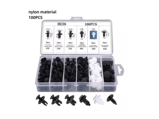 100pcs Auto Fastener Clip Kit Fender Rivet Clips (2)