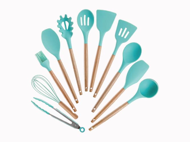 12 PCS Silicone Cooking Tools with Wood Handle / Spoons & Other Accessories (3)