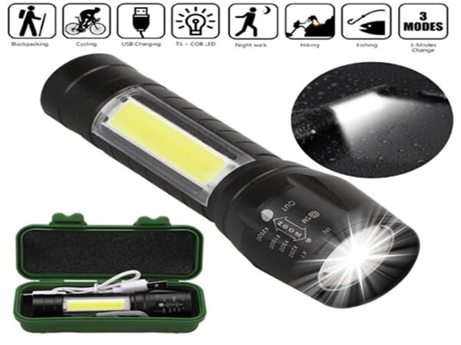 Mini LED USB Rechargeable Flashlight 3W (3)