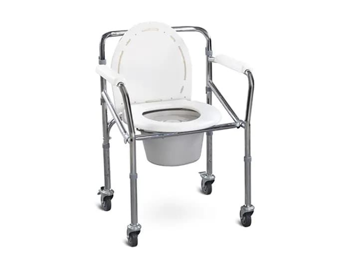 COMMODE CHAIR FOLDABLE WITH WHEELS