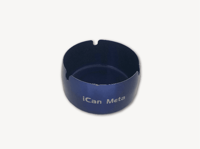 Blue Stainless Steel Ashtray