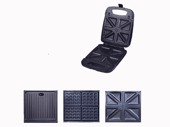 Multi-Purpose Detachable 3-in-1 Sandwich, Waffle, and Grill Maker / Combination Toaster (5)