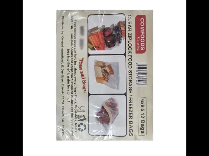 Comfoods Ziplock Storage Bags,(6 inx6.5 in) - 12.00 pcs