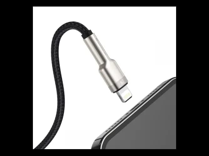 Baseus Cafule Series 1M USB to IP Metal Data Cable 2.4A Black -CALJK-A01- 6 Months Warranty (2)