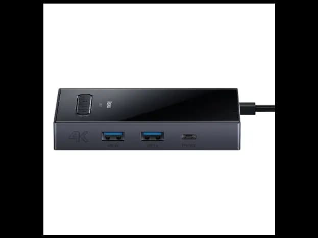 Baseus PioneerJoy 8 – Port Four-Screen Type-C HUB Adapter Gray -Type – C t0 HDMI4K@60Hz x 1  HDMI4K@30Hz x 1  DP8K@30Hz x 1  VGA USB3.0 x 2  Type -C / Data PDout x 1 PD x 1-WKYY030413 (4)