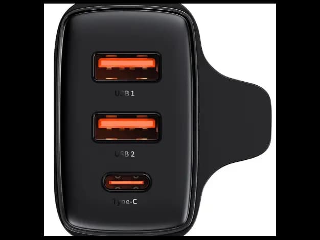 Baseus 30W 2U C Compact Fast Charger UK Black – CCXJ030101- 8 Month Warranty (3)