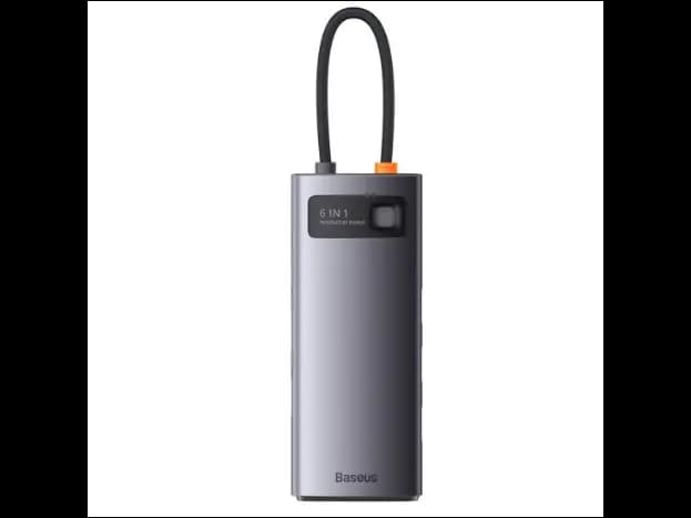 Baseus 6-in-1 Star Joy Series Multifunctional Type-C HUB Docking Station Gray (Type C to USB 3.0*3 / HDMI*1 / RJ45 Network 1000MBPS*1 / Type C PD*1) – CAHUB-CW0G- 6 Months Warranty