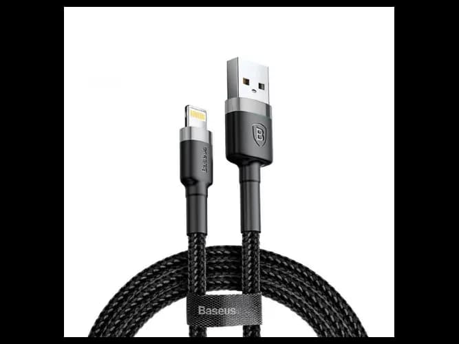 Baseus Cafule 3M Nylon Braided Cable USB To Lightning QC3.0 2A Black-Grey -CALKLF-RG1- 6 Months Warranty