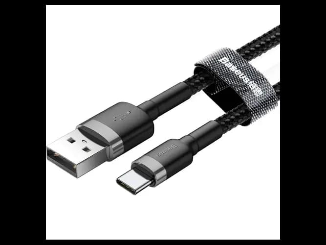 Baseus Cafule 3M Nylon Braided Cable USB To – Type-C QC3.0 2A Black-Grey – CATKLF-UG1- 6 Months Warranty (2)