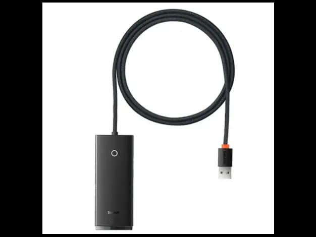 Baseus 4-Port Lite Series USB-A HUB Adapter 4X USB 3.0 Black – WKQX030101- 6 Months Warranty
