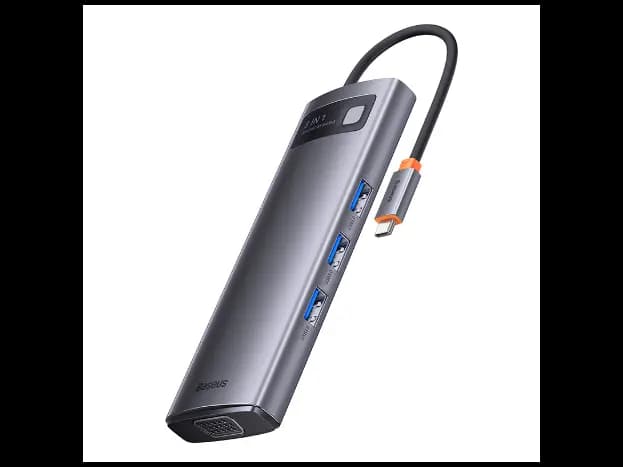 Baseus 5-in-1 Star Joy Series Multifunctional Type-C HUB Docking Station Gray (Type C to USB 3.0*3 / HDMI*1 4K 60HZ / Type C PD*1) -CAHUB-CX0G- 6 Months Warranty