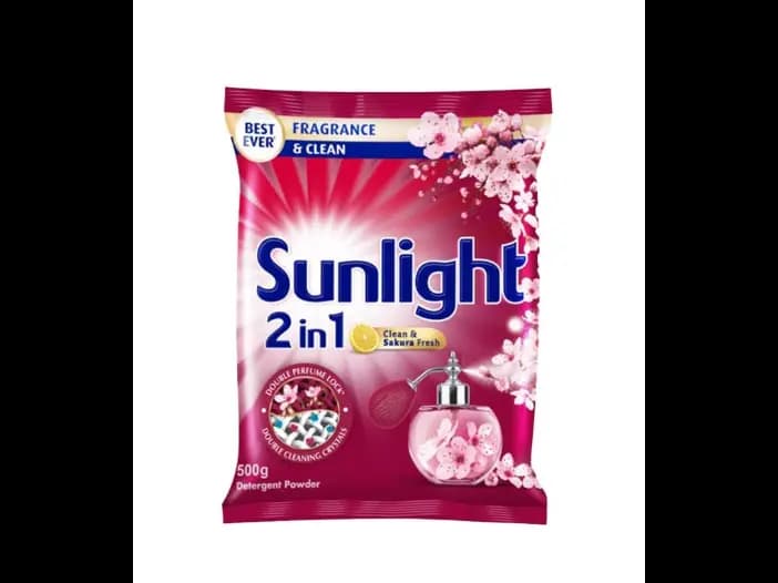 Sunlight Clean & Sakura Fresh Detergent Powder - 500.00 g