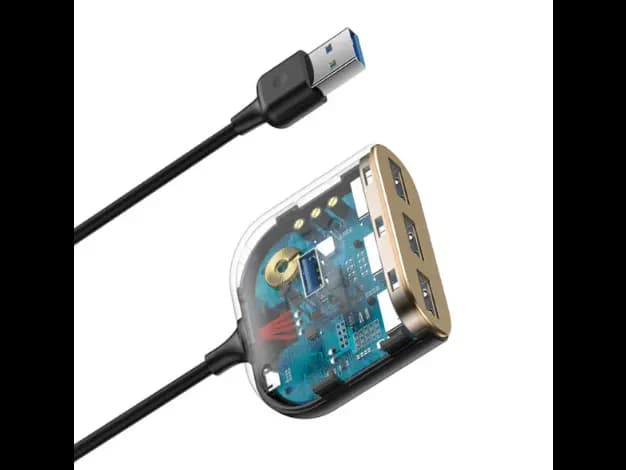 Baseus USB 4 Port Square round HUB Black – CAHUB-AY01- 6 Months Warranty (2)