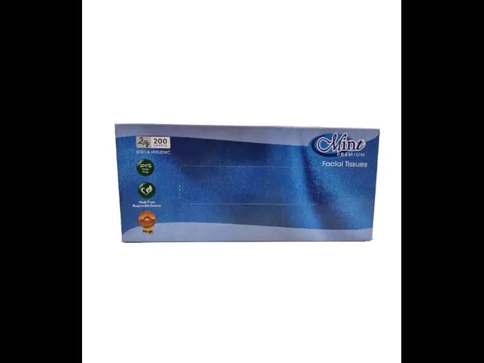 Mint Facial Tissues, 2 Ply - 200.00 pcs