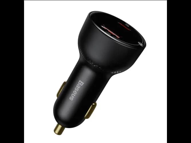 Baseus 100W Superme Digital Display PPS Dual Quick Charger Car Charger Black – CCZX-01- 6 Months Warranty