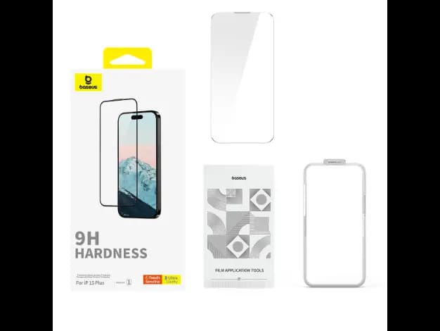 Baseus Diamond Series for Iphone 15 Plus, Full-Coverage HD Tempered Glass Screen Protector Clear (Pack of 1, with cleaning kit and EasyStick installation tool) – P60057404203-02 (3)