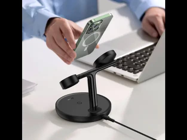 Baseus 20W Swan 3-in-1 Wireless Magnetic Charging Bracket Black- WXTE000101- 6 Months Warranty (2)