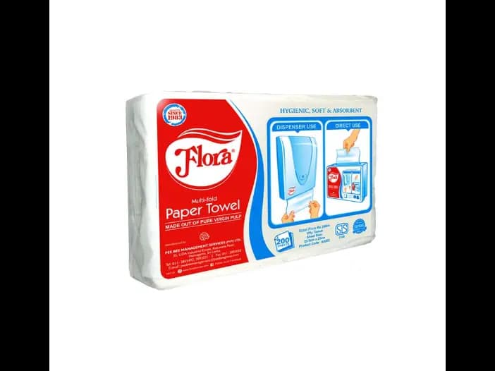 Flora Multifold Hand Towl - 200.00 pcs