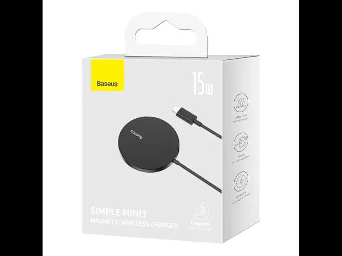 Baseus Simple Magnetic Wireless Charger Suit for iPhone 12/13/14 Black – CCJJ040001 – 6 Months Warranty (3)
