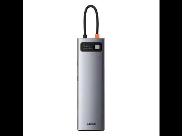 Baseus 11 in 1 Metal Gleam Series Multifunctional HUB (Type C to USB 3.0*3 / HDMI*2 / VGA*1 / RJ45 Network 1000MBPS*1 / 3.5mm Sterio Port*1 / SD& TF card reader / Type C PD*1) – CAHUB-CT0G- 6 Months W