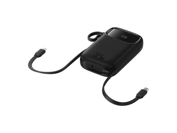 Baseus Qpow2 10000mAh 22.5W Dual-Cable Digital Display Fast Charge Power Bank Cluster Black(With: Simple charging cable Type-C 3A 0.3m Black) – P10055001112-00 (4)