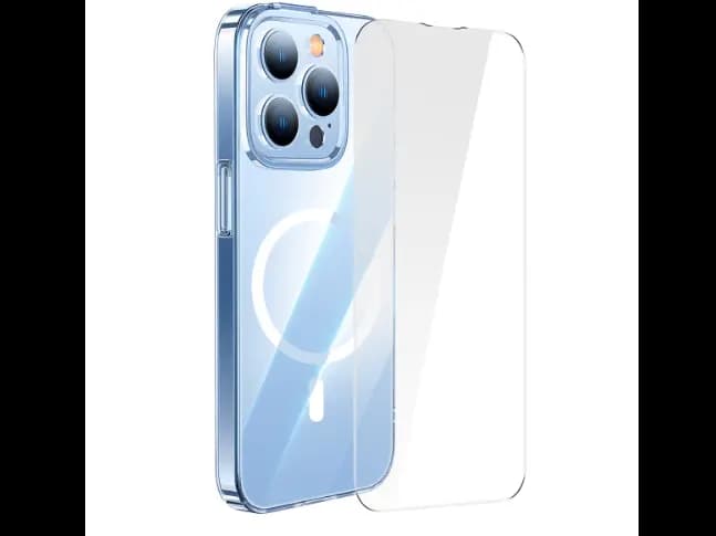 Baseus iPhone 14 Pro Max 6.7inch Crystal Magnetic Phone Case And Tempered Glass For iPhone Transparent- ARJC010102