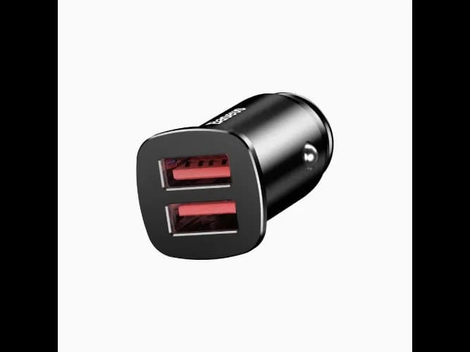 Baseus Square Metal 30W A A Dual QC3.0 Quick Car Charger Black – CCALL-DS01 – 6 Months Warranty (2)