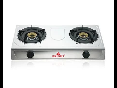 Bright Indian 2 burner stainless steel gas cooker