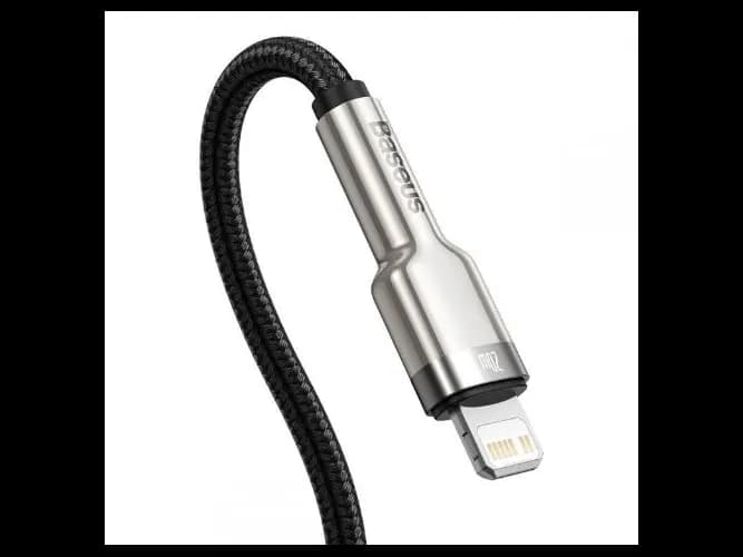 Baseus Cafule Series 25CM Short USB to IP Metal Data Cable 2.4A Black – CALJK-01- 6 Months Warranty (2)