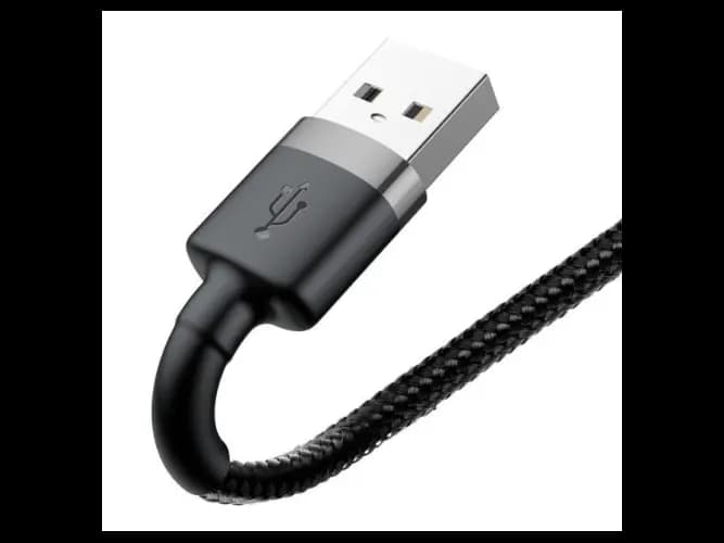 Baseus Cafule 3M Nylon Braided Cable USB To Lightning QC3.0 2A Black-Grey -CALKLF-RG1- 6 Months Warranty (2)