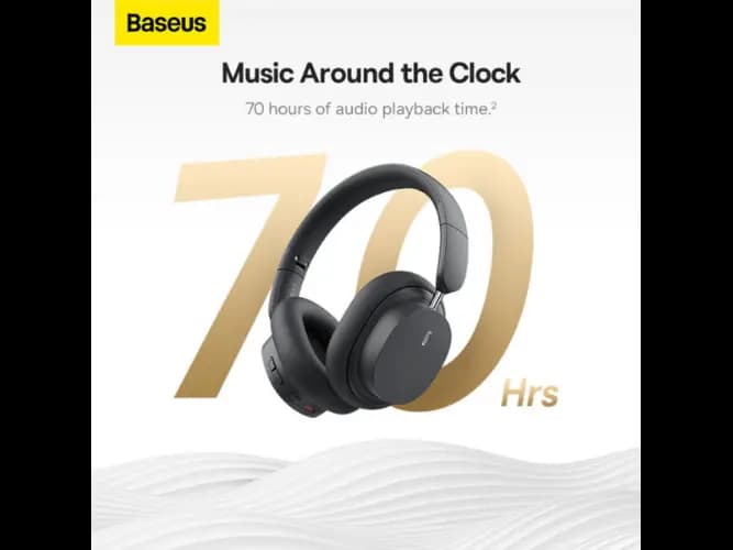 Baseus Bowie D05 Wireless Headphones Noice Reduction 70Hr Battery Grey – NGTD020213 – 6 Months Warranty (5)
