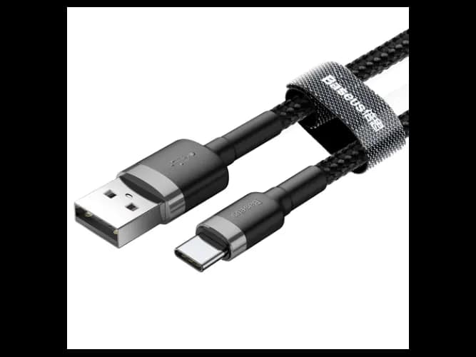 Baseus Cafule 2M Nylon Braided Cable USB To Type-C QC3.0 2A Black-Grey – CATKLF-CG1- 6 Months Warranty (2)