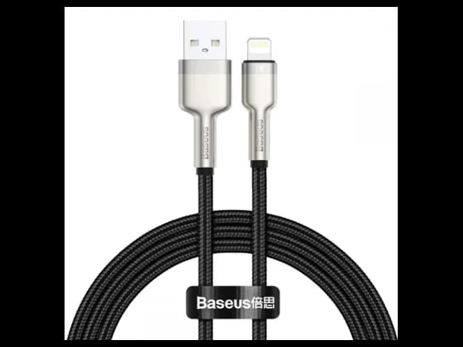 Baseus Cafule Series 2M USB to IP Metal Data Cable 2.4A Black -CALJK-B01- 6 Months Warranty