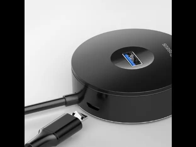 Baseus 4 Port Air Joy-Round box Type-C Hub Adapter 25CM Type-C to USB3.0*1 / USB2.0*3 Black – CAHUB-G01- 6 Months Warranty (4)