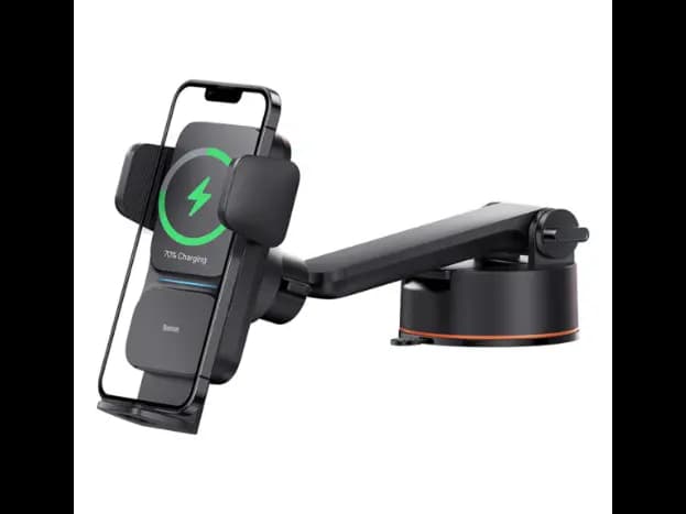 Baseus Wisdom Auto Alignment QI 15W Car Mount Wireless Charger – Suction base – Black – CGZX000101 – 6 Months Warranty
