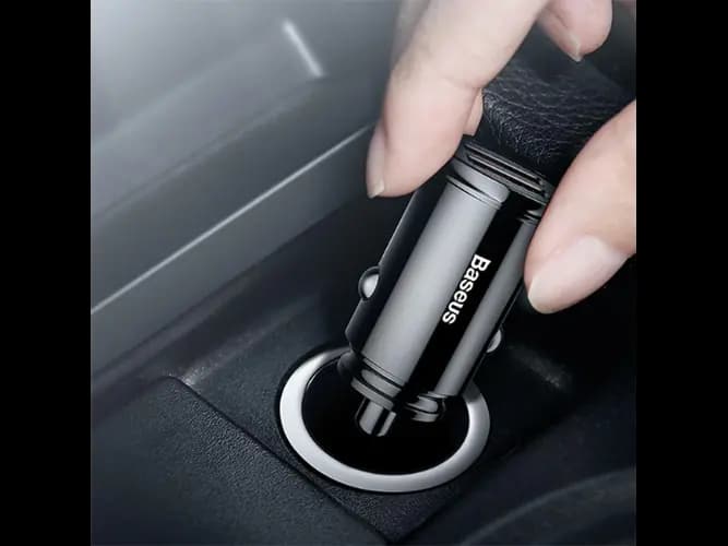 Baseus Circular Plastic A A 30W Dual QC3.0 Quick Car Charger Black-CCALL-YD01- 6 Months Warranty (4)