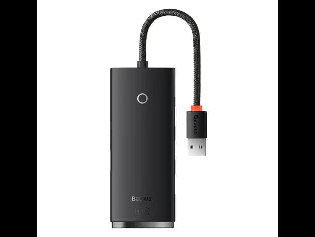 Baseus Lite Series 4-Port USB-A HUB Adapter USB-A to USB 3.0*4 25cm Black – WKQX030001 – 6 Months Warranty