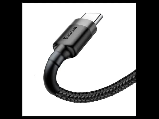 Baseus Cafule 3M Nylon Braided Cable USB To – Type-C QC3.0 2A Black-Grey – CATKLF-UG1- 6 Months Warranty (3)