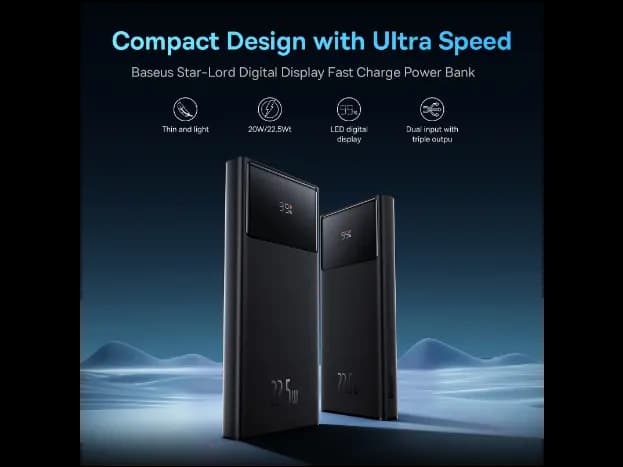 Baseus Star-Lord 10000mAh 22.5W Digital Display Fast Charge Power Bank Black- PPXJ100001 (3)