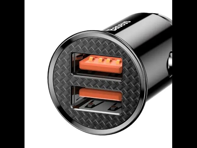 Baseus Circular Plastic A A 30W Dual QC3.0 Quick Car Charger Black-CCALL-YD01- 6 Months Warranty (3)