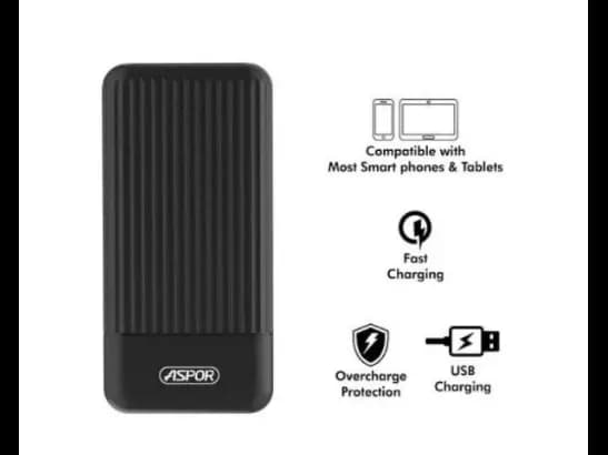 Aspor A323 10000mAh Power Bank with 6 Month Battery Warranty (2)