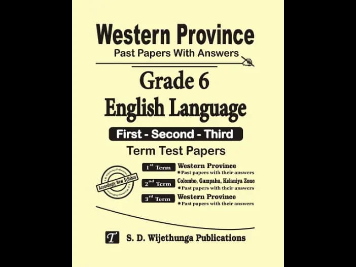 Western Province Grade 6 English Past Paper Set