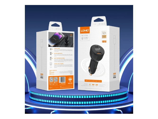 LDNIO C101 100W Car Charger With C-C Cable black (4)