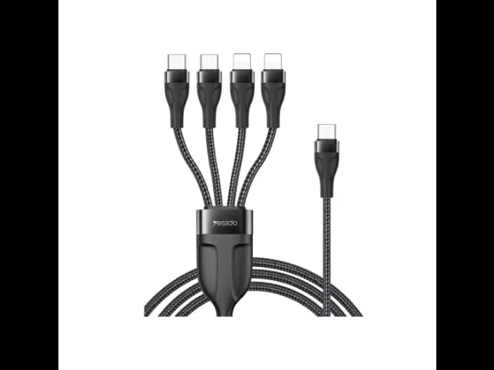 Yesido CA110 1.2m 4A Type-C to Dual Type-C + Dual 8 Pin Charging Cable